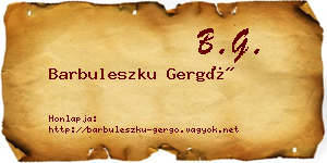 Barbuleszku Gergő névjegykártya